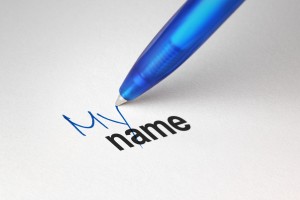 pen writing a name